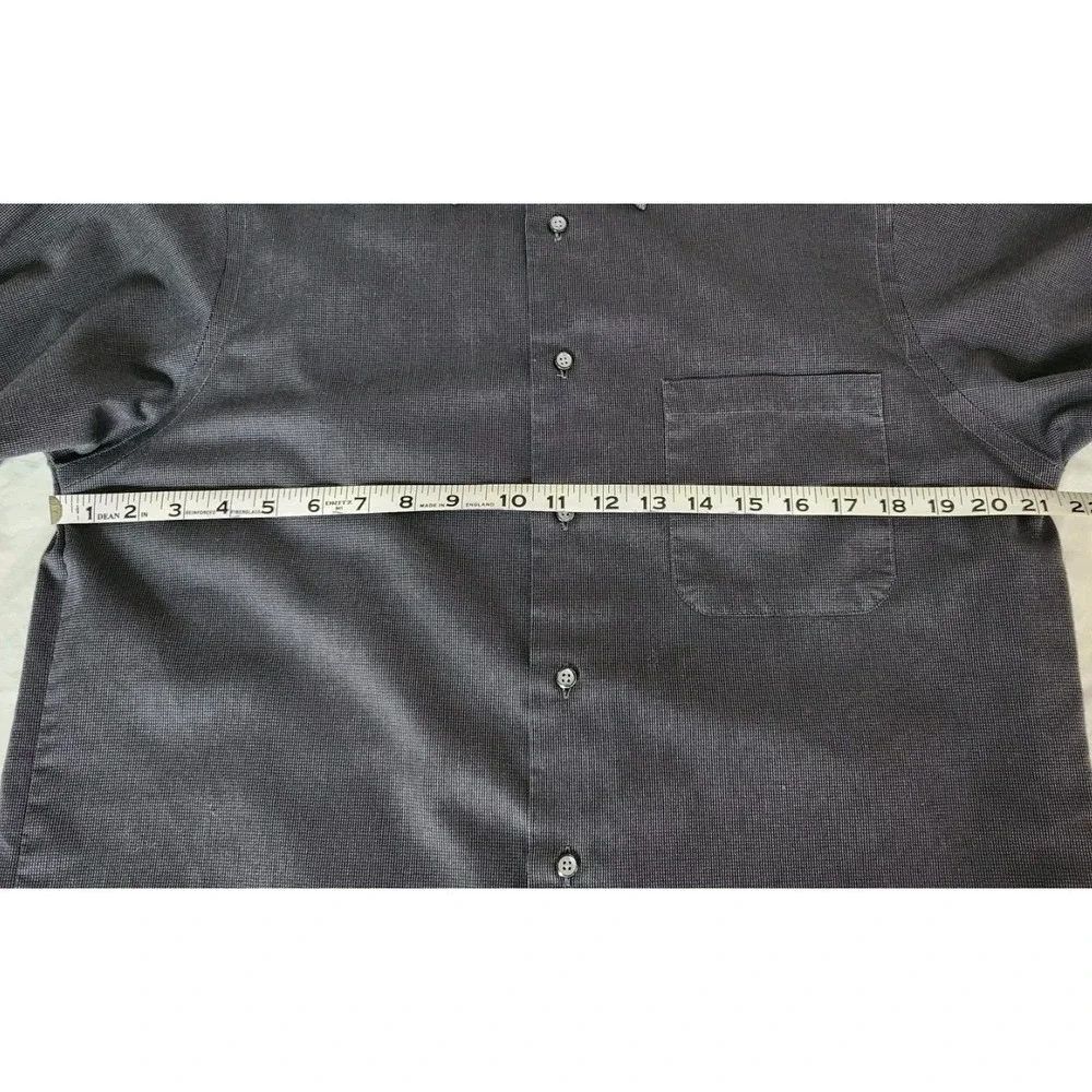 Geoffrey Beene Men's 34/35 15.5 Wrinkle-Free Slim Fit Gray Long Sleeve Dress EUC